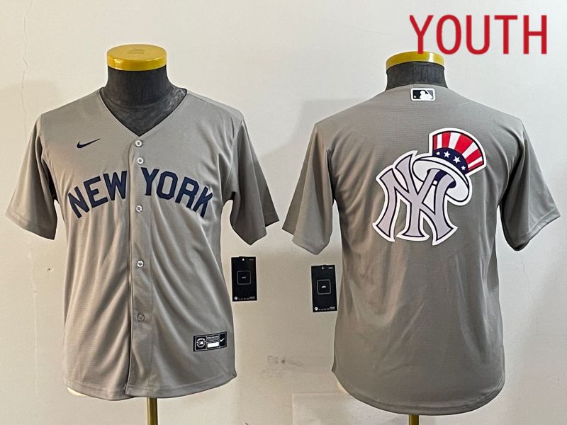 Youth New York Yankees Blank Grey Game 2024 Nike MLB Jersey style 12189->youth mlb jersey->Youth Jersey